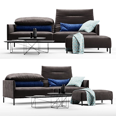 AVALANCHE | Upholstered 3-Seater Sofa 3D model image 1 