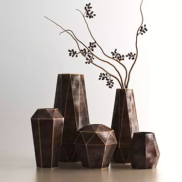 Elegant Copper Vase 3D model image 1 