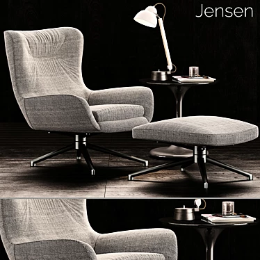  Stylish Minotti Jensen Armchair Set 3D model image 1 