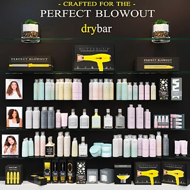 Beauty Salon Essentials: Cosmetics, Makeup, Lotion, Shampoo, Hair Dryer, Perfume 3D model image 1 