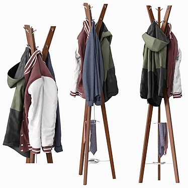 Minimalist Coat Rack Stand 3D model image 1 