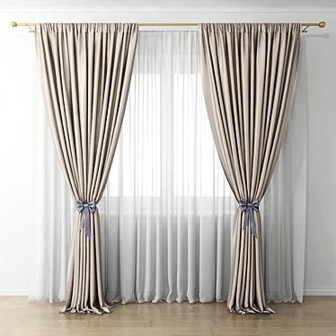 Elegant Window Covering: Curtain 49 3D model image 1 