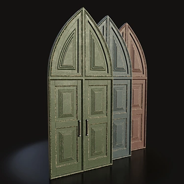 Classic Wooden Front Door 3D model image 1 