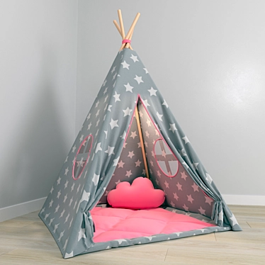 MamaPotrafi Kids Teepee Tent Set 3D model image 1 