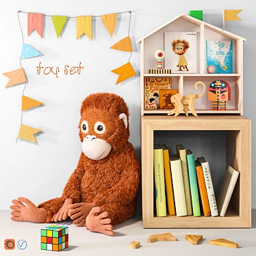 Kids' Room Furniture and Toy Set 3D model image 1 