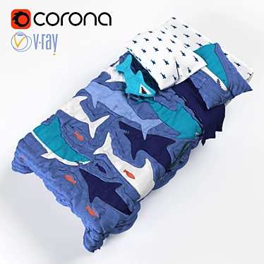 Shark-Tastic Baby Bedding Set 3D model image 1 