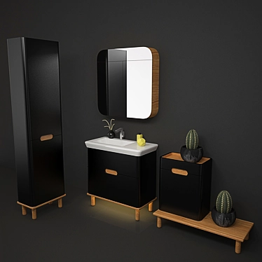 Sleek Sento Bathroom Collection 3D model image 1 