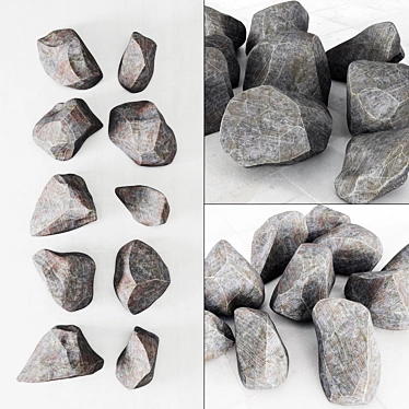 Majestic Stone Polygon Collection 3D model image 1 