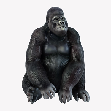 Gorilla Sculpture: Majestic Pose 3D model image 1 