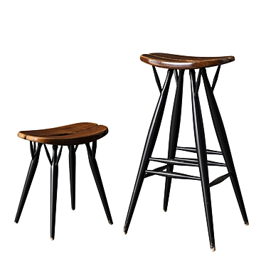 Artek Pirkka Stools: Iconic Finnish Design 3D model image 1 