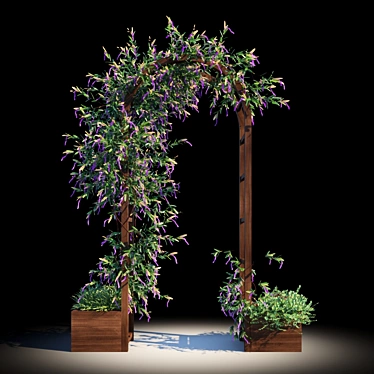 Natural Timber Arbour: Enhance Your Garden 3D model image 1 