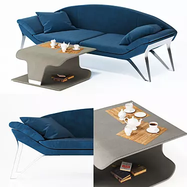 Formitalia Aston Martin Set: Sofa & Side Table 3D model image 1 