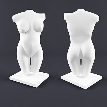 Graceful Female Sculpture: 3D Model 3D model image 1 