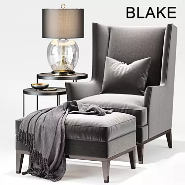 Modern Elegance: Blake Chair Set 3D model image 1 