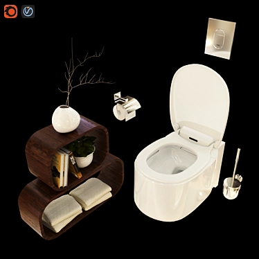 Hygienic GROHE SENSIA ARENA WC: The Ultimate Sanitary Solution 3D model image 1 