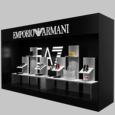 Sleek Emporio Armani Display 3D model image 1 