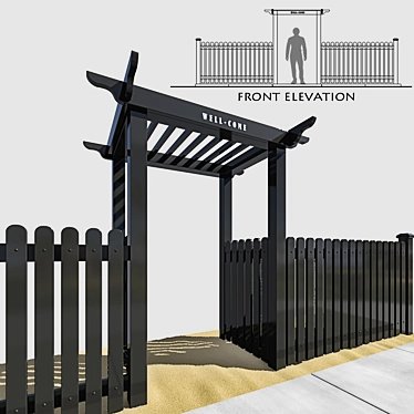 Versatile Outdoor Pergola: Transform Your Garden 3D model image 1 