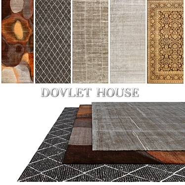 DOVLET HOUSE 5pc Carpets Set (Part 312) 3D model image 1 