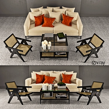 Eichholtz Bahamas Furniture Set 3D model image 1 