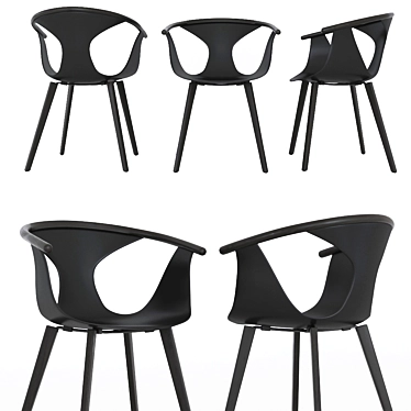 Sleek Stackable Chair with Armrests 3D model image 1 