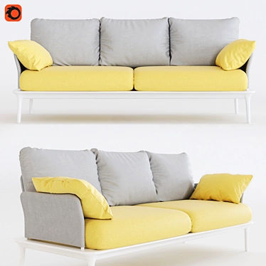 Reva Fabric Sofa: Stylish and Comfortable 3D model image 1 