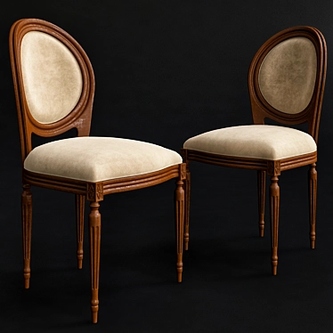 Elegant Restored Chair 3D model image 1 