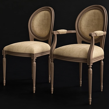 Elegant Medallion Louis XVI Chair 3D model image 1 