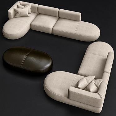 Modern Comfort: Bowy Sofa 3D model image 1 