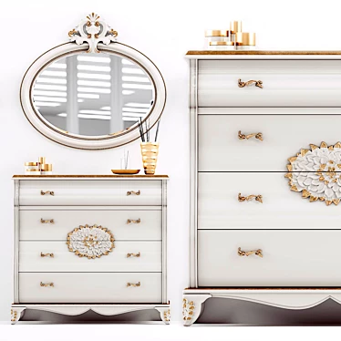 Elegant Carpanese Dresser Set 3D model image 1 