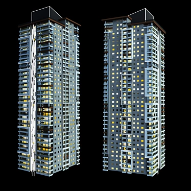 Contemporary Highrise Residence: 3dsmax 2015 + Vray 3D model image 1 