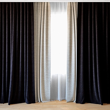 Title: Elegant Sheer Touch Curtains 3D model image 1 