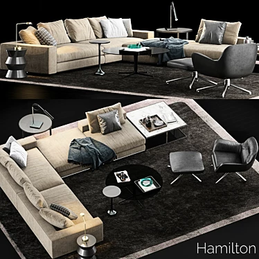 Timeless Elegance: Minotti Hamilton Sofa 3D model image 1 