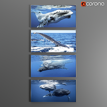 Marine Dreams: Set of 4 Posters 3D model image 1 