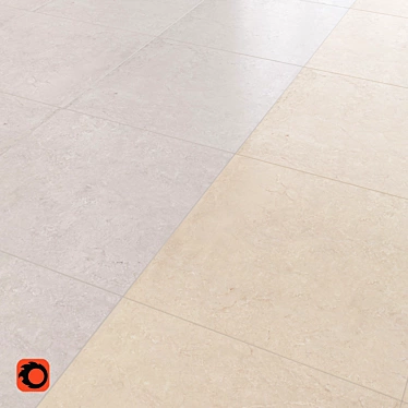 Tivoli Marble Floor Tiles - Beige and Grey 3D model image 1 