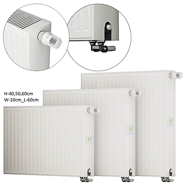 Efficient Steel Panel Radiators - Kermi Therm-x2 3D model image 1 