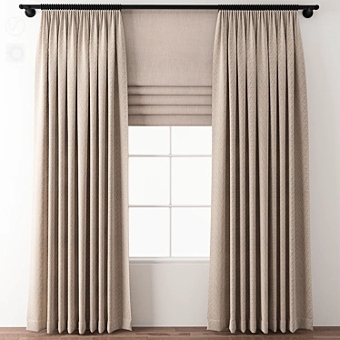 Title: Elegant Drapery Curtain 3D model image 1 