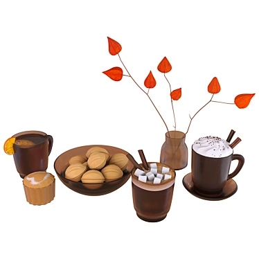 Elegant Autumn Decor Set 3D model image 1 