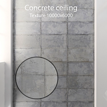 Seamless Concrete Ceiling Texture 3D model image 1 