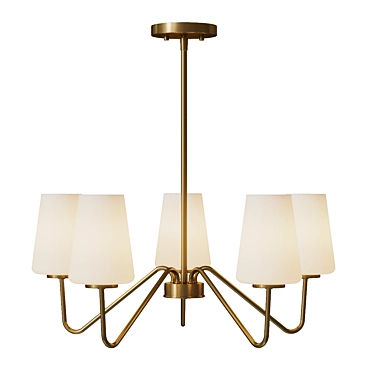 Elegant 5-Light Brass Chandelier 3D model image 1 