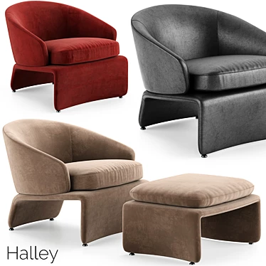 Elegant Minotti Halley Armchair: Designer Style 3D model image 1 