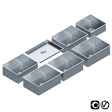  Dornbracht Stainless Steel Sinks: Modern Set with Versatile Models 3D model image 1 