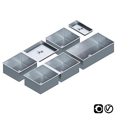 Dornbracht Stainless Steel Sinks- Versatile Set 3D model image 1 