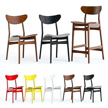 West Elm Cafe Chairs: Classic Style 3D model image 1 