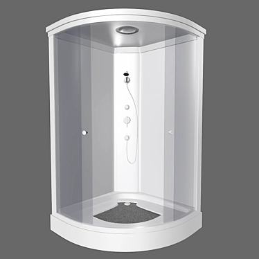 Elegant Clear Canopy Shower 3D model image 1 