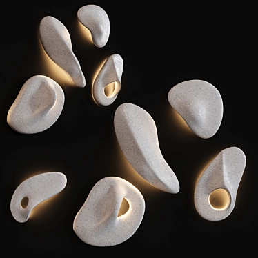 Natural Terrazzo Illuminated Wall Sculpture 3D model image 1 