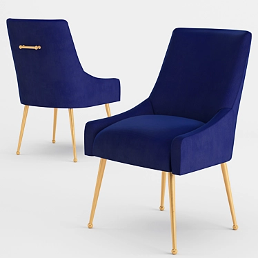 Navy Velvet Side Chair: Beatrix Beauty 3D model image 1 