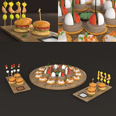 Title: Deluxe Canape Set 3. 3D model image 1 