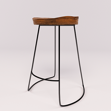 Rustic Bar Stool: Ashley Winn 3D model image 1 