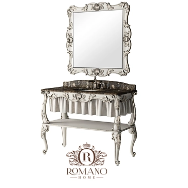 Romano Home Olivia Bathroom Console & Grand Mirror 3D model image 1 