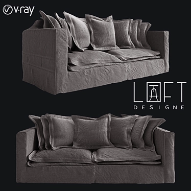 Modern Loft Design Sofa - Model 2966 3D model image 1 